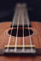 acoustic guitar on black background