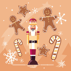 nutcracker king with ginger cookie and cane