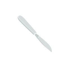Flat cartoon scalpel, vector illustration isolated on white background