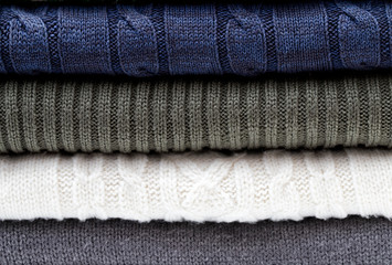 Fototapeta na wymiar Folded knitwear sweater pattern
