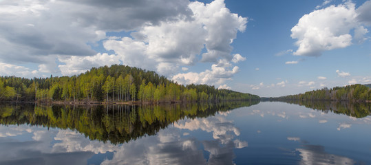 panoramic view of the Ume river in Sweden