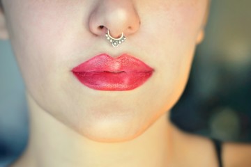 closeup of female lips