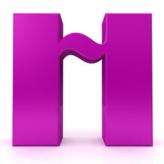 letter H 3d sign pink