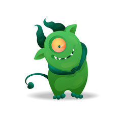 Fototapeta premium Unusual cartoon character monster