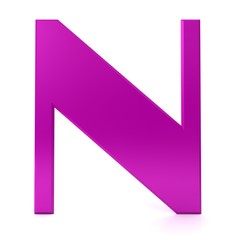 letter N 3d sign pink