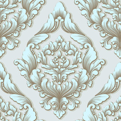 Vector damask seamless pattern element. Classical luxury old fashioned damask ornament, royal victorian seamless texture for wallpapers, textile, wrapping. Exquisite floral baroque template.