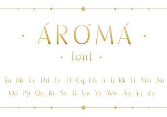Obraz premium Elegant gold font. Vector illustration