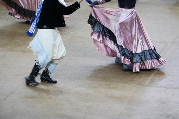  The feet of the gauchesque typical dancers.