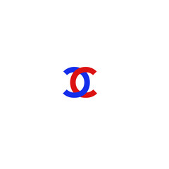 Letter CC Red and Blue