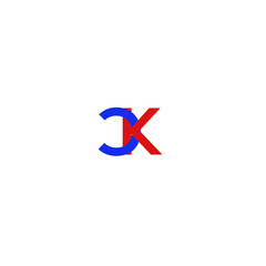 Letter CK Red and Blue