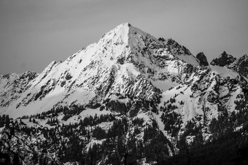 Snow Covered Mountains at Sunset