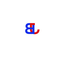 Letter BJ Red and Blue