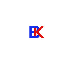 Obraz premium Letter BK Red and Blue