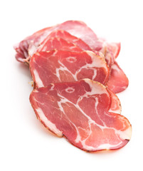 Dried pork meat slices.