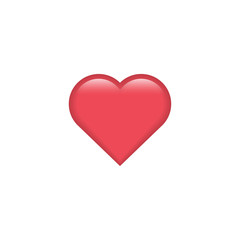 Red vector heart icon. Heart emoji. Heart sticker. Love symbol Valentine's Day. Element for design logo mobile app interface card or website
