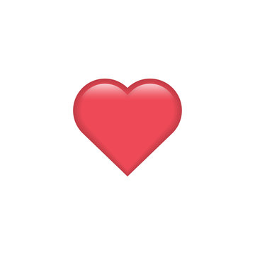 Red vector heart icon. Heart emoji. Heart sticker. Love symbol Valentine's Day. Element for design logo mobile app interface card or website