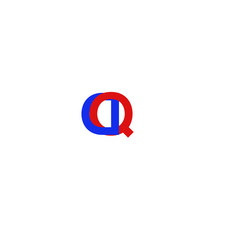 Fototapeta premium Letter DQ Blue and Red
