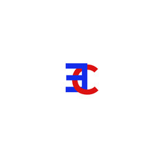 Letter EC Blue and Red