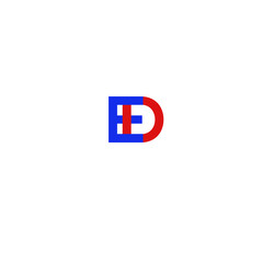 Letter ED  Blue and Red