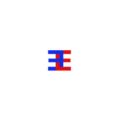 Letter EE  Blue and Red