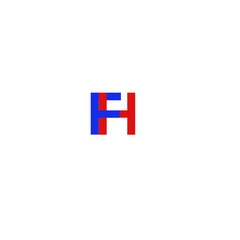 Letter FH Blue and Red