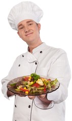 Chef presenting a dish