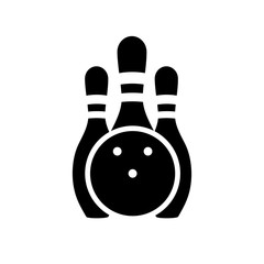 Bowling. Skittles and a ball. Vector poster logo.