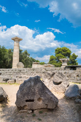 Temple of Zeus in the most prominent position of the sanctuary in the archaeological site of...