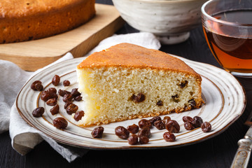 Christmas cake with raisins
