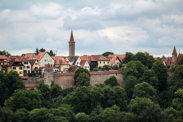 Town of Rothenburg ob der Tauber, Germany. Panorama of the city