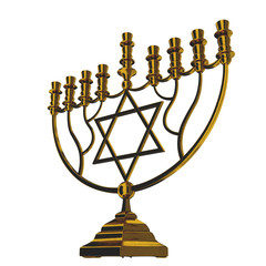 Hanukkah menorah 3D render