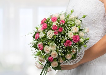 Happy just married young couple