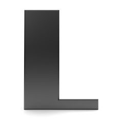 l letter black 3d alphabet