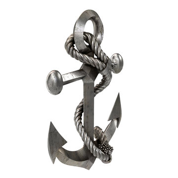 iron sea anchor on an isolated white background. 3d illustration