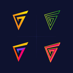 Abstract sport agressive g letter logo. Simple icon design.