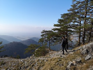 Fototapeta premium Trekker at his favorite place