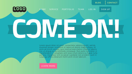 Desktop Landing Page For Web Website Template Design Example Front End Vector Graphic