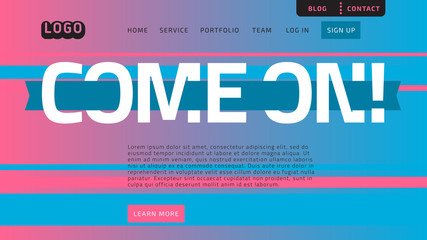 Desktop Landing Page For Web Website Template Design Example Front End Vector Graphic