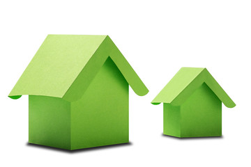 estate concept, paper house on isolated white background with shadow. Idea for real estate concept, personal property and family house, ecology.