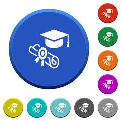 Graduation ceremony beveled buttons