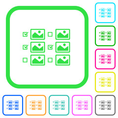 Multiple image selection with checkboxes vivid colored flat icons