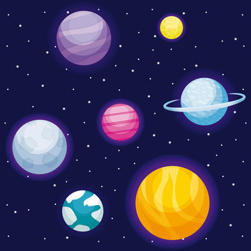 planets space universe icon