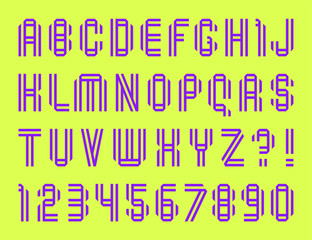 Modern font letters folded from two paper tapes