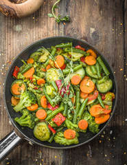 vegetable pan with fresh ingredients