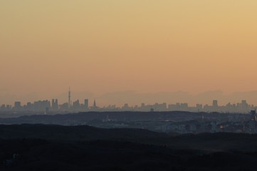Naklejka premium 遠望 相模原市から望む東京都心