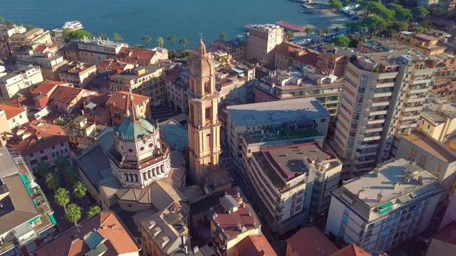 Aerial view of the Italian Riviera, Rapallo, Italy