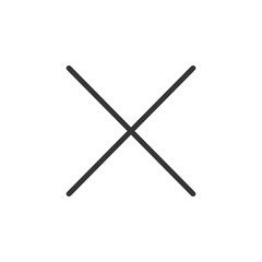 Cross sign icon. Outline icon on white background. Cross sign Silhouette. Web site, page and mobile app design vector element.