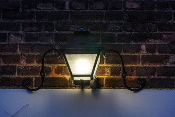 Lamp on building