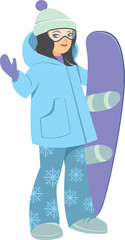 oung girl with Snowboard