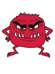 monster klein horror halloween lustig comic cartoon ungeduldig beleidigt böse frech teufel dämon clipart design
